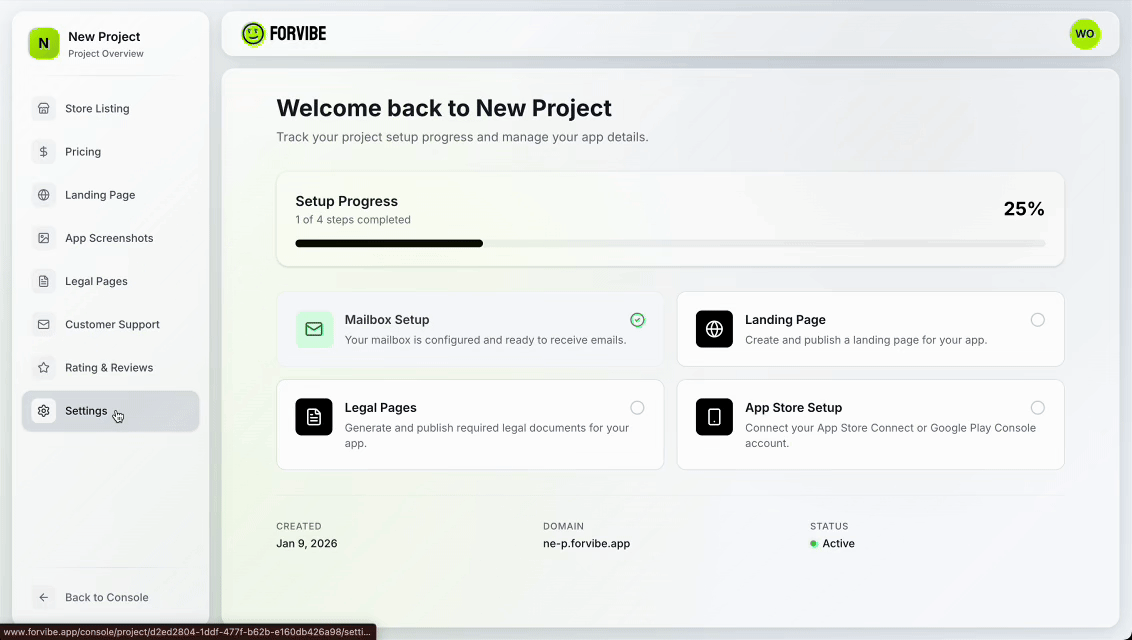 Connect Google Play Console in Forvibe