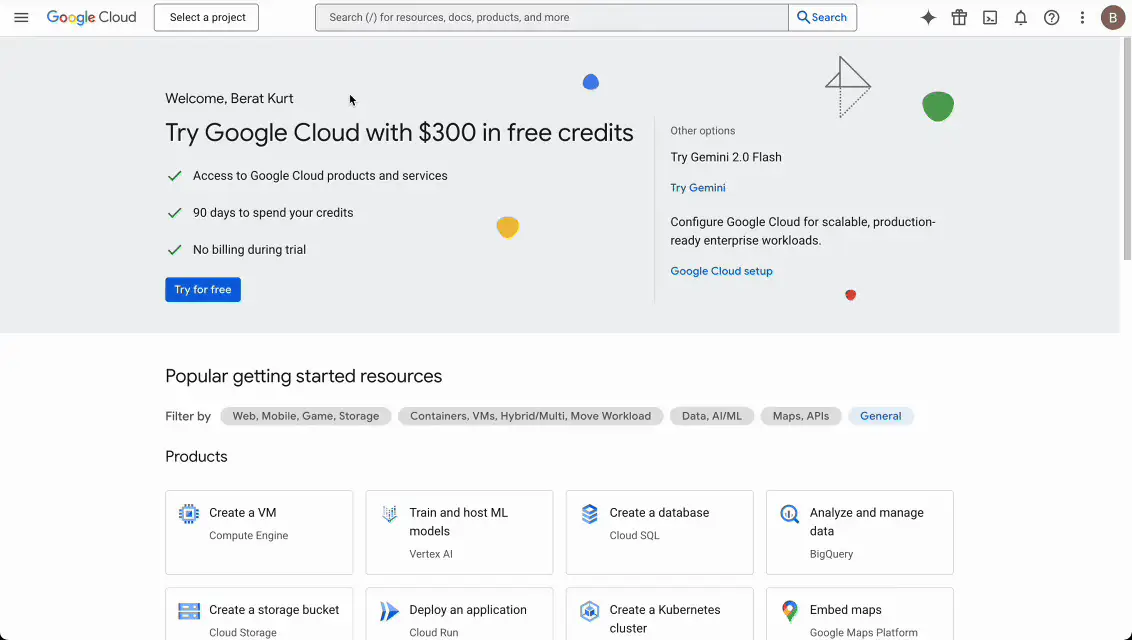 Create Google Cloud Project